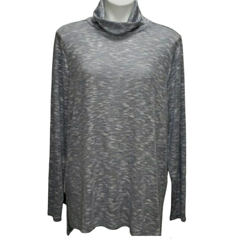Retrology Slouch Turtleneck Top Plus Size 3X NWT Silver Gray